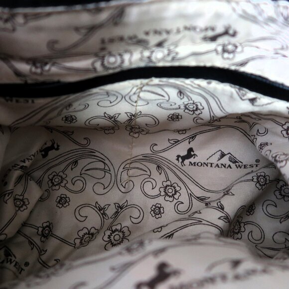 Montana West R Heavy Duty Hand Shoulder Bag Purse Bird Feather Detail 8 Pockets - Picture 4 of 16